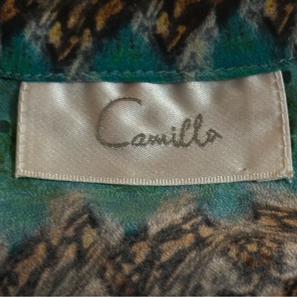 Camilla Los Pozas Short Lace Up Kaftan A Land Of Wonder 100% Silk Revolve Sequin - Picture 12 of 15